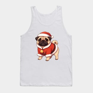 Cute Christmas Pug Santa Tank Top